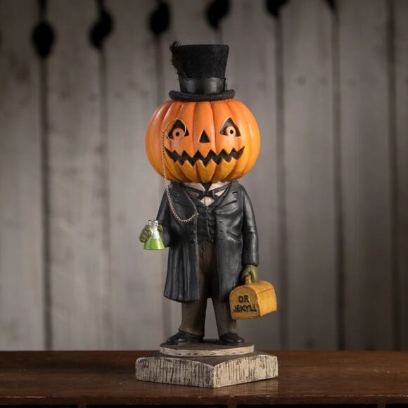 Bethany Lowe Pumpkin Head Dr Jekyll Halloween Figure New - Picture 1 of 3